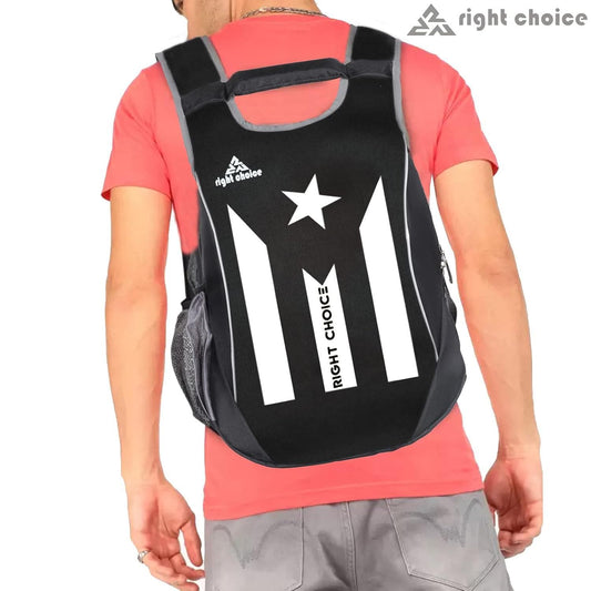 Right choice large 45 l laptop backpack star (black & white) - halfpeapp