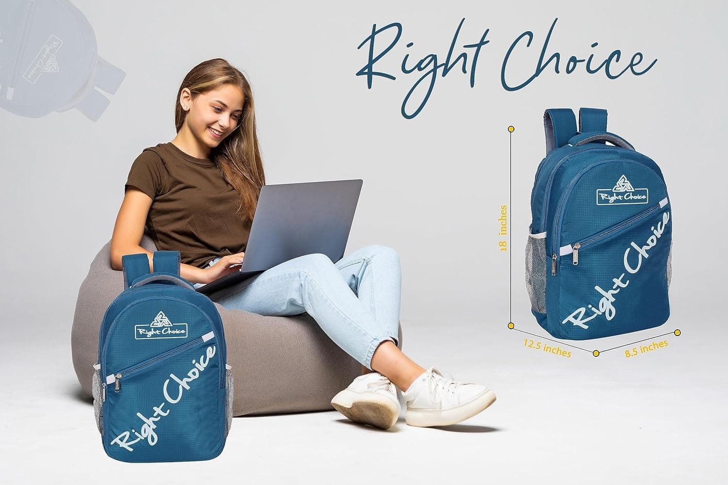 Right choice large 45l laptop backpack (blue) - halfpeapp