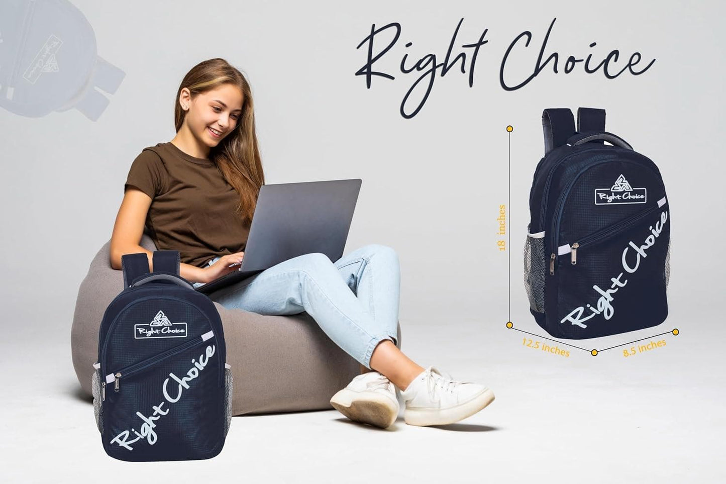 Right choice large 45l laptop backpack (navy blue) - halfpeapp