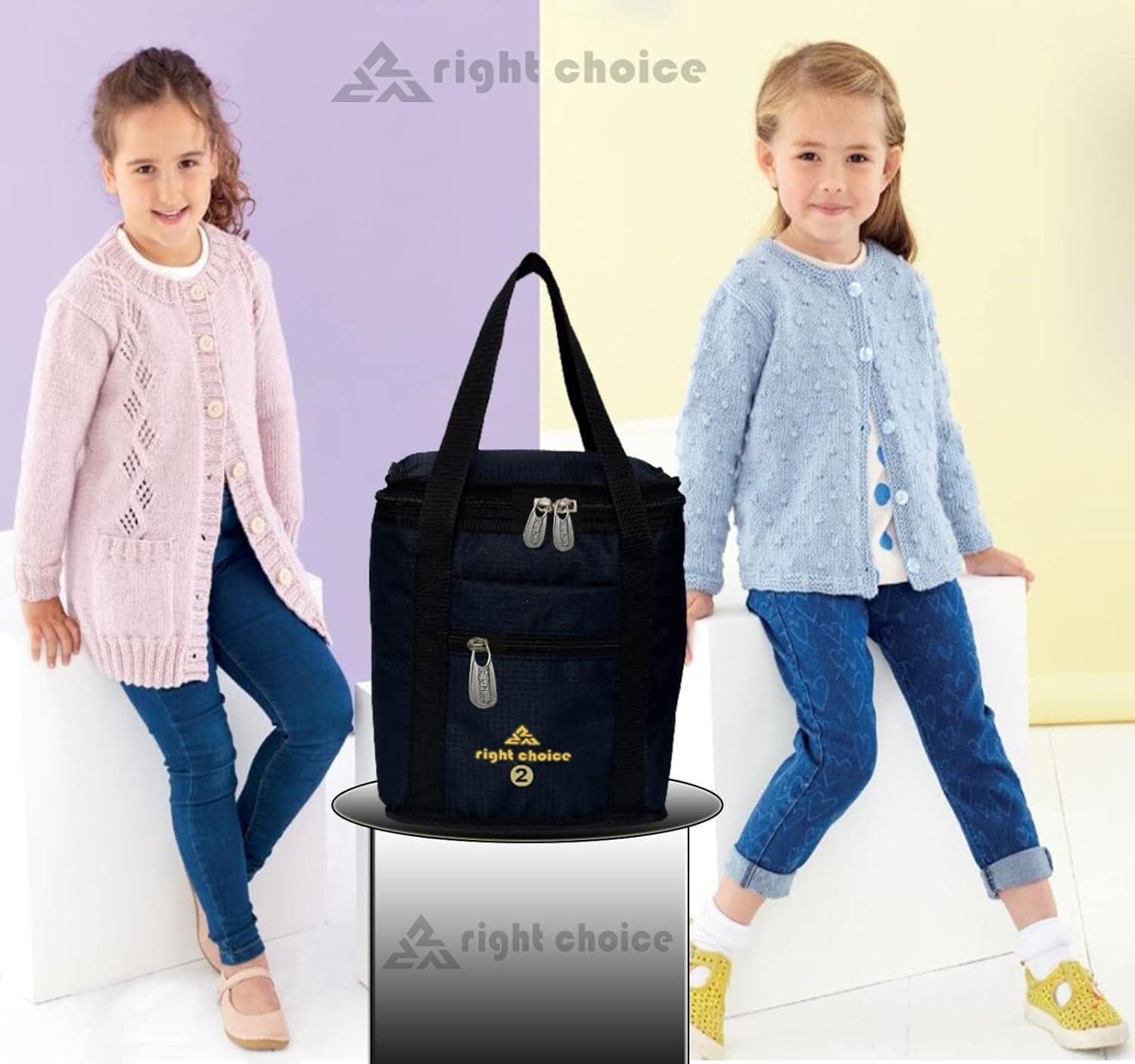 Right choice lunch bags for school & office -2L (Black) - halfpeapp