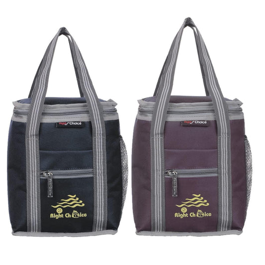 Right choice polyester carry on lunch/tiffin bags combo for school & office (Black, Purple) - Pack of 2 - halfpeapp