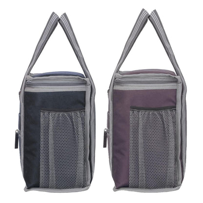 Right choice polyester carry on lunch/tiffin bags combo for school & office (Black, Purple) - Pack of 2 - halfpeapp