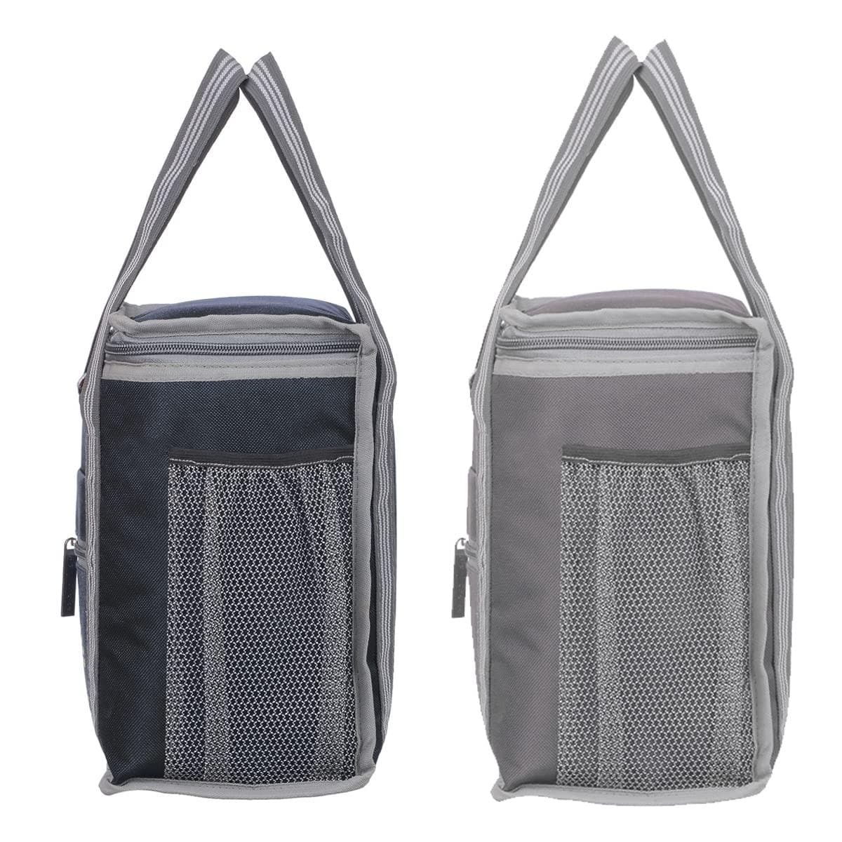 Right choice polyester carry on lunch/tiffin bags combo for school & office (Black,Grey) - Pack of 2 - halfpeapp