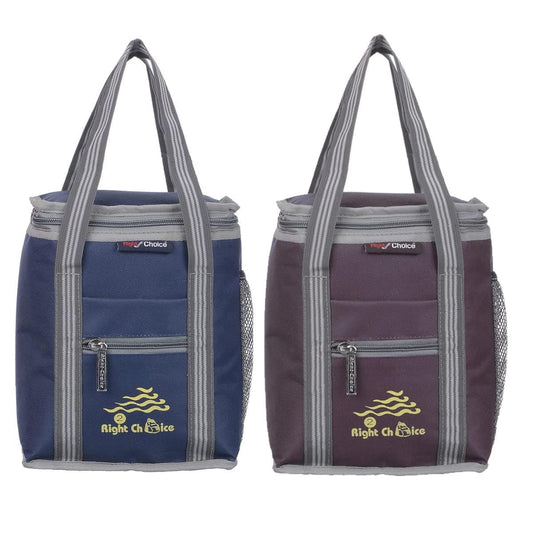Right choice polyester carry on lunch/tiffin bags combo for school & office (Navy Blue, Blue) - Pack of 2 - halfpeapp