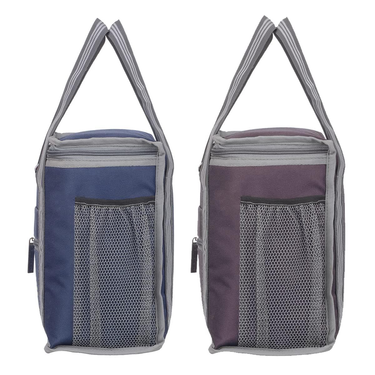 Right choice polyester carry on lunch/tiffin bags combo for school & office (Navy Blue, Blue) - Pack of 2 - halfpeapp