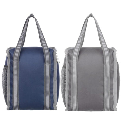 Right choice polyester carry on lunch/tiffin bags combo for school & office ( Navy Blue, Grey) - Pack of 2 - halfpeapp