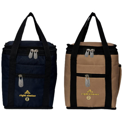 Right choice polyester lunch bags (Black & Beige) - Pack of 2 - halfpeapp