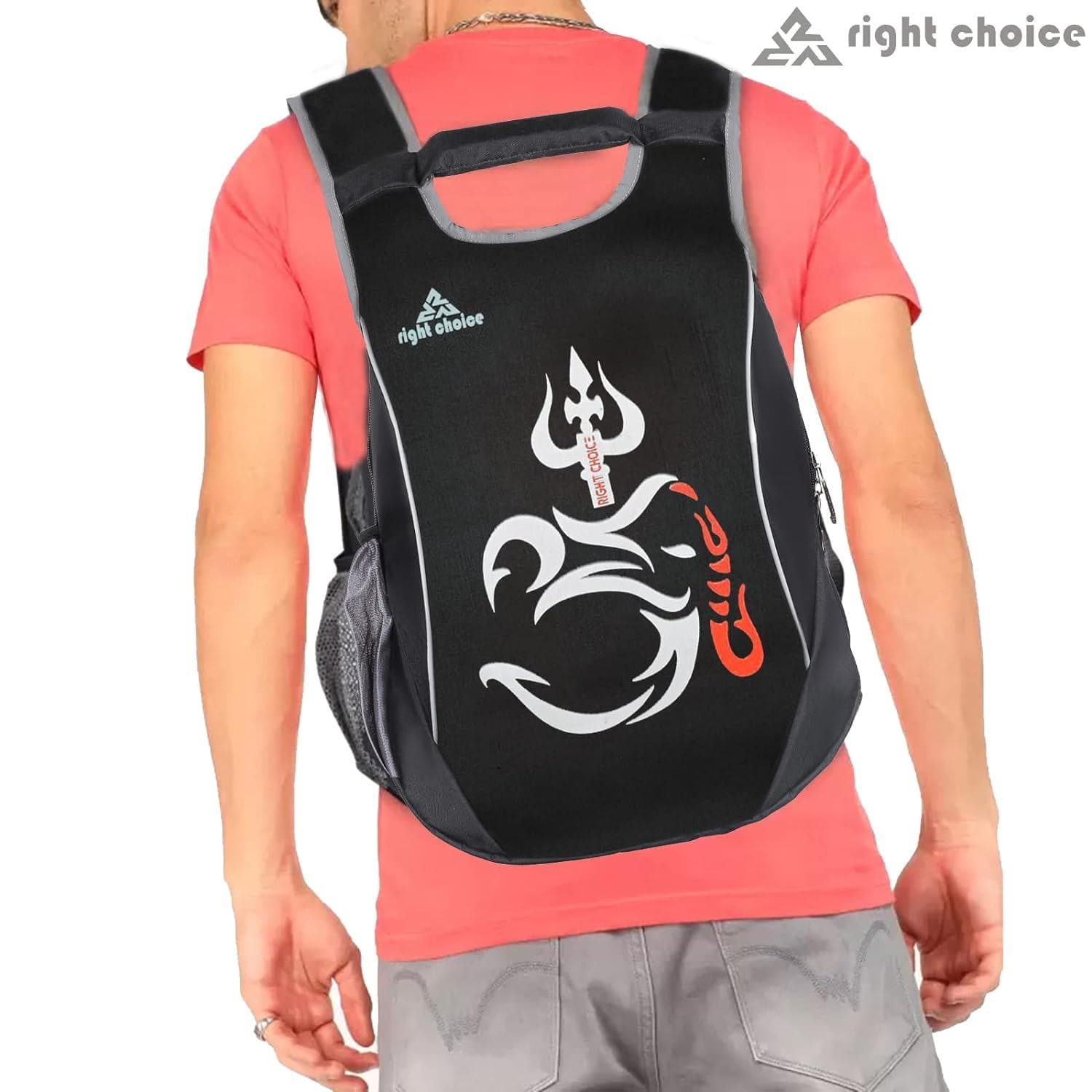 Right choice small 20 l backpack (om black ,white & orange) - halfpeapp