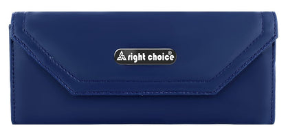 Right choice stuff quality pu leather hand clutch (blue) - halfpeapp