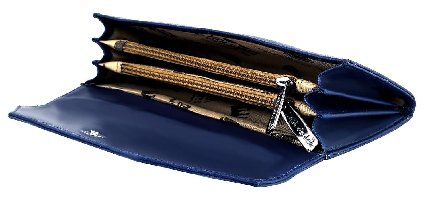 Right choice stuff quality pu leather hand clutch (blue) - halfpeapp