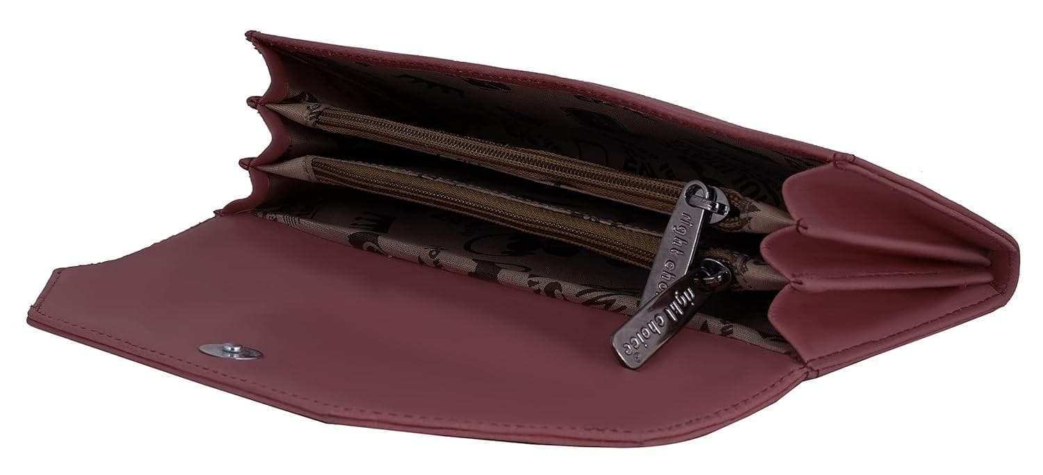 Right choice stuff quality pu leather hand clutch (brown) - halfpeapp