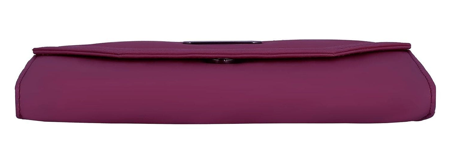 Right choice stuff quality pu leather hand clutch (maroon) - halfpeapp