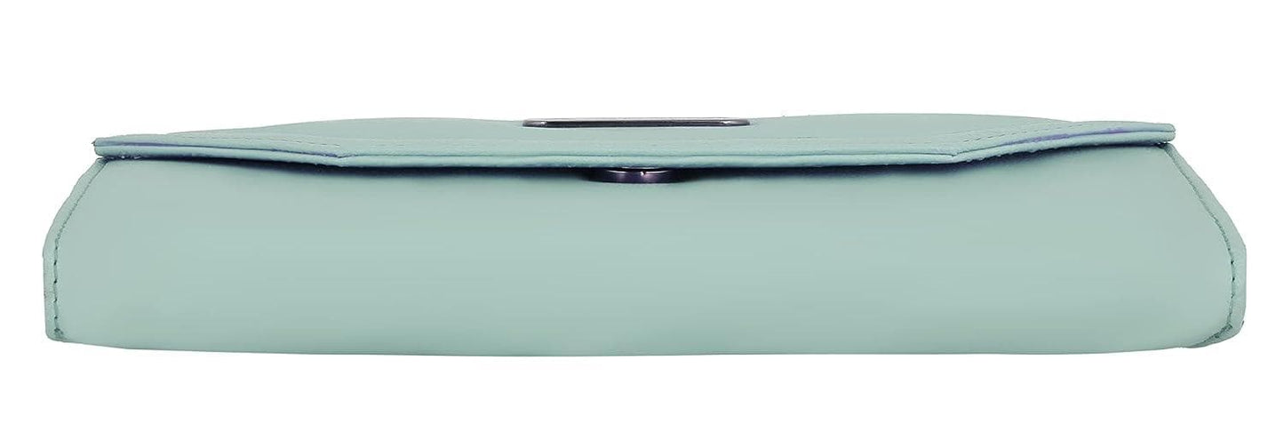 Right choice stuff quality pu leather hand clutch (turquoise) - halfpeapp