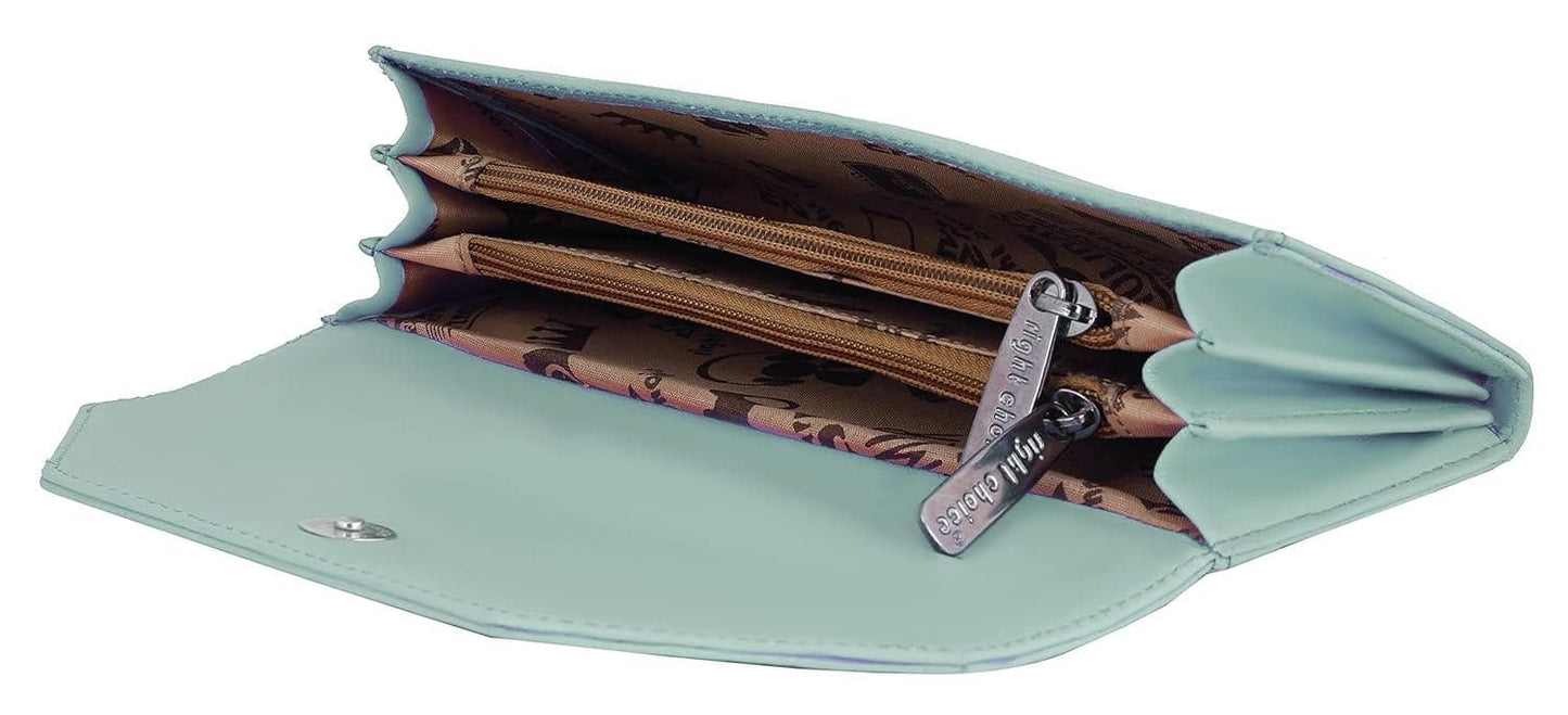 Right choice stuff quality pu leather hand clutch (turquoise) - halfpeapp