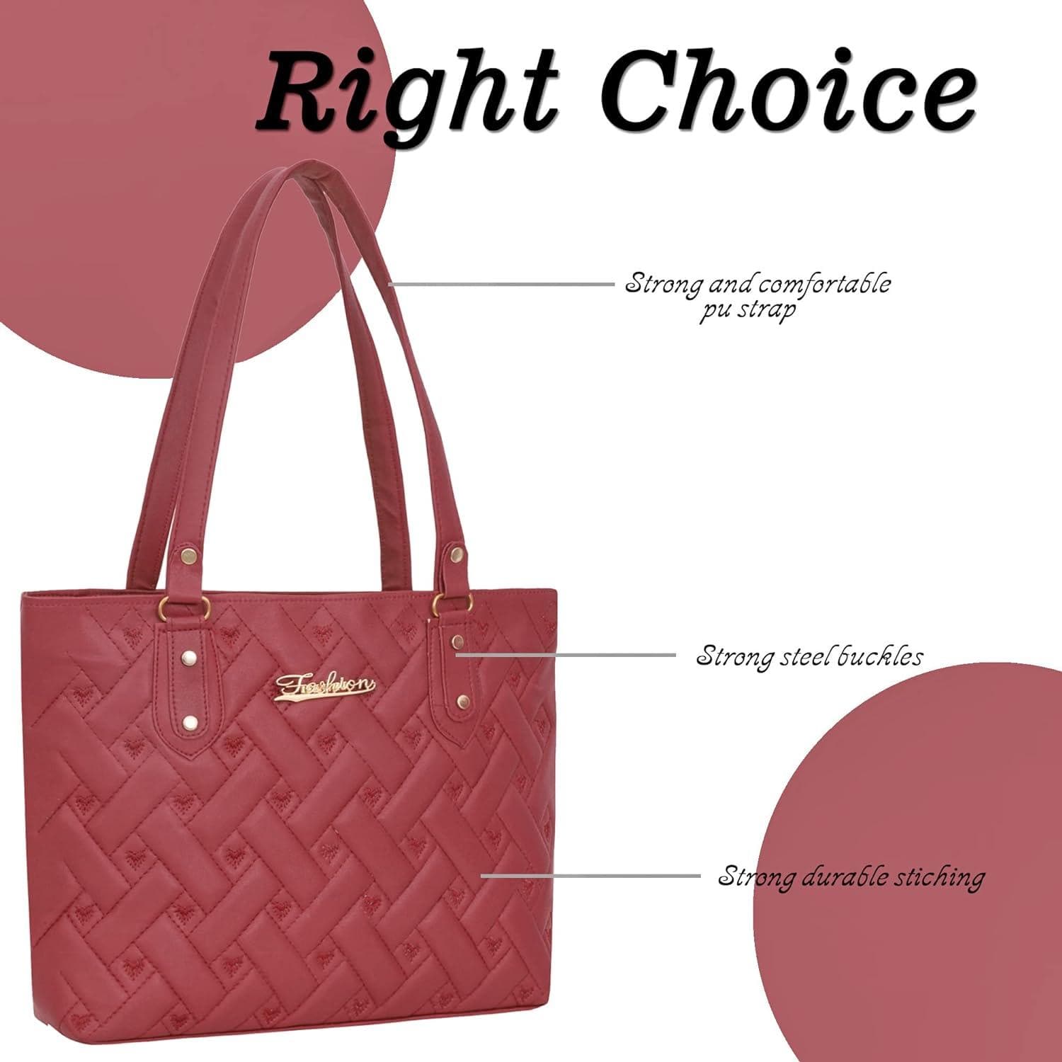 Right choice stylish designer handbag for women (Marron) - halfpeapp