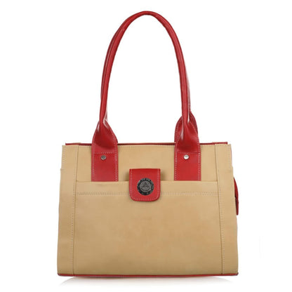 Right choice women's handbag (cream & half red patti) - halfpeapp