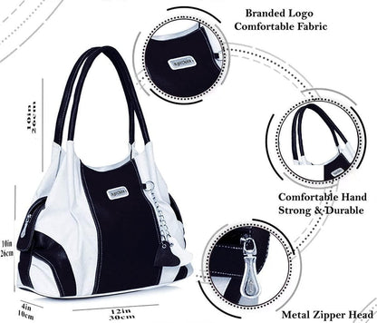 Right choice women's stylish handbag (Black /White) - halfpeapp