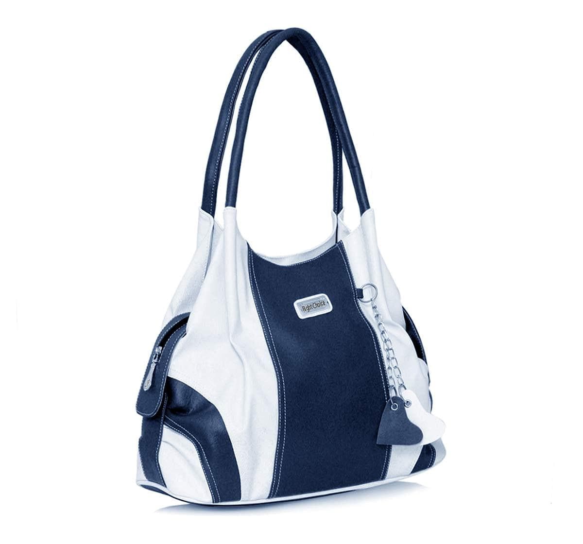 Right choice women's stylish handbag (White/ Blue) - halfpeapp