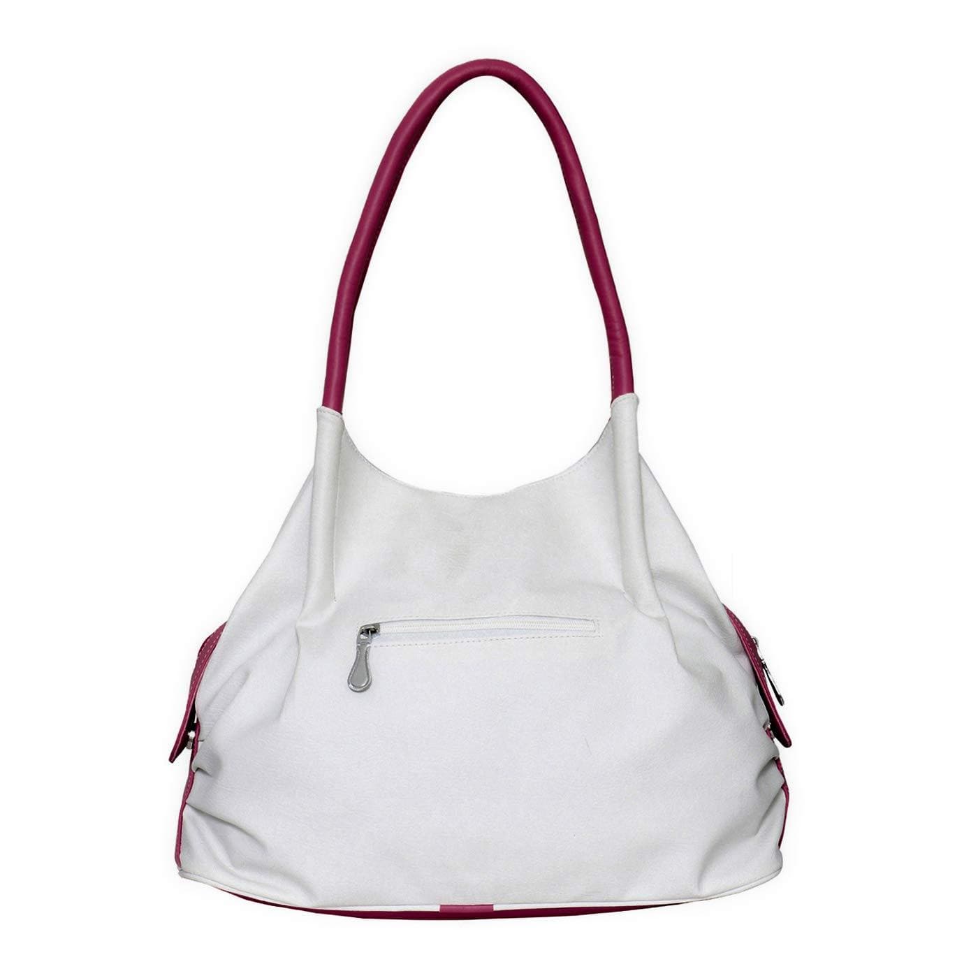 Right choice women's stylish handbag (white/maroon) - halfpeapp