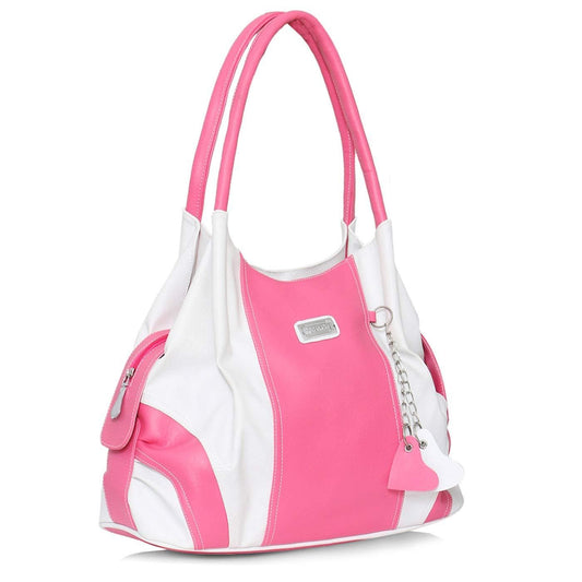 Right choice women's stylish handbag (white/pink) - halfpeapp