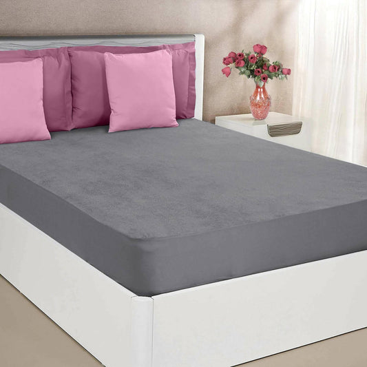 Mattress Protector Grey Cover for King Size Bed (72 x 84 inch) - HalfPe