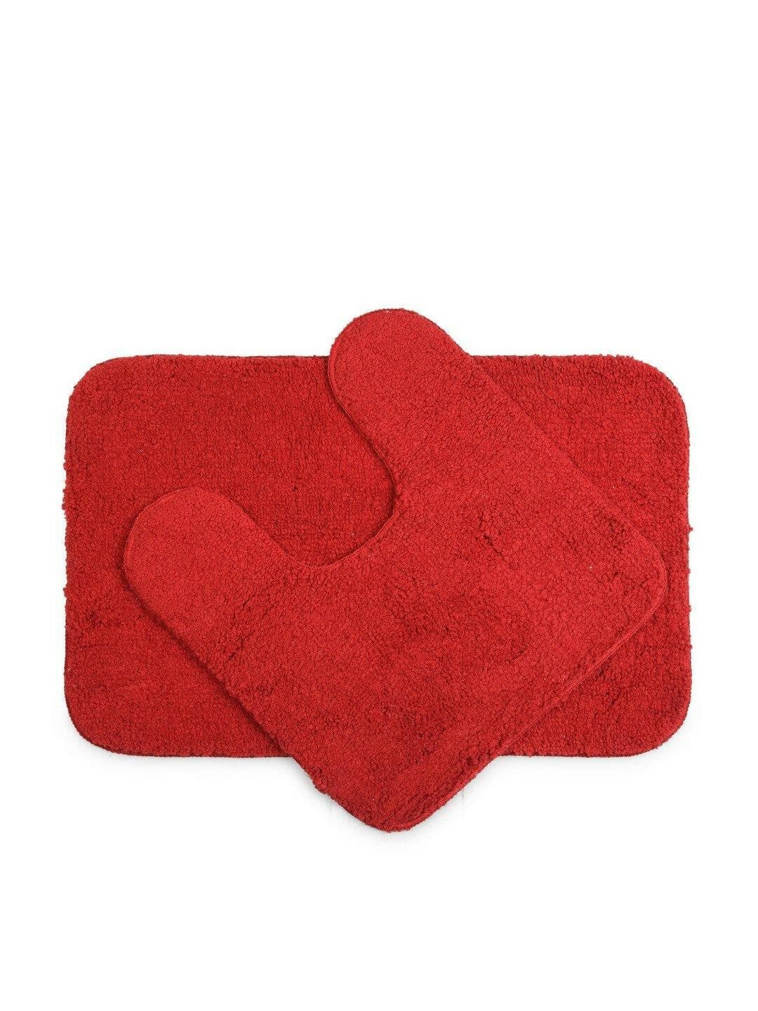 Lushomes Bathroom Mat: High Pile Microfiber, Anti-Skid(Bathmat Size 15x19 Inch, Contour Size 15x14 Inch) - HalfPe