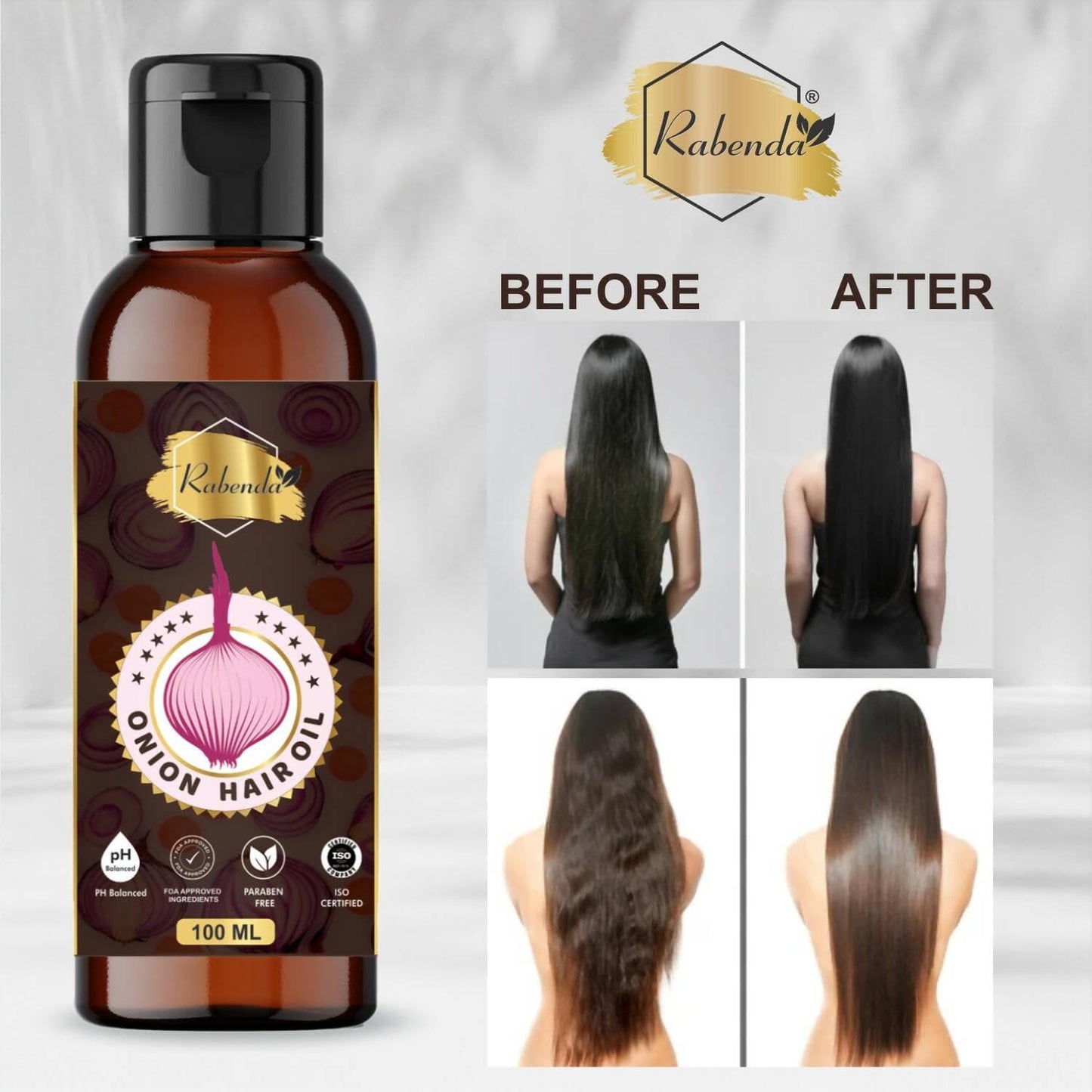 Rabenda Onion Hair Oil with Dandruff Control Hair Oil (100 ml ) - HalfPe