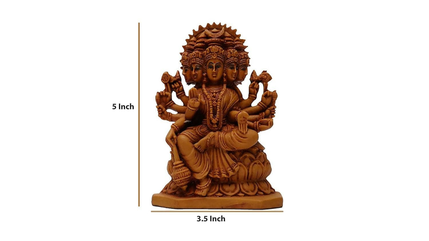 KariGhar Gayatri Devi Idol for Home Puja Room Decoration (Brown) - HalfPe