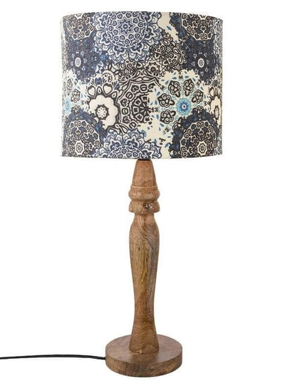 Wooden Batik Print Lamp - HalfPe