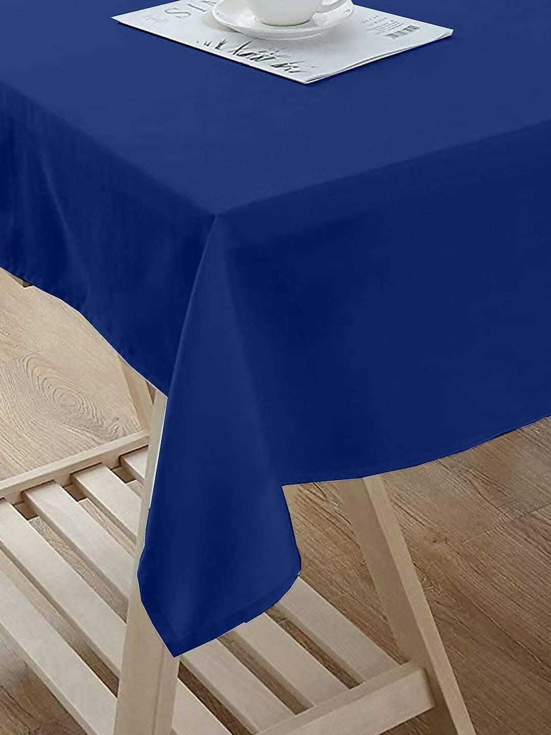 Lushomes Dining Table Cover 6 Seater, Classic Plain Dining Table Cover Cloth (Size 60 x 70”, 6 Seater Table Cloth) (Blue) - HalfPe