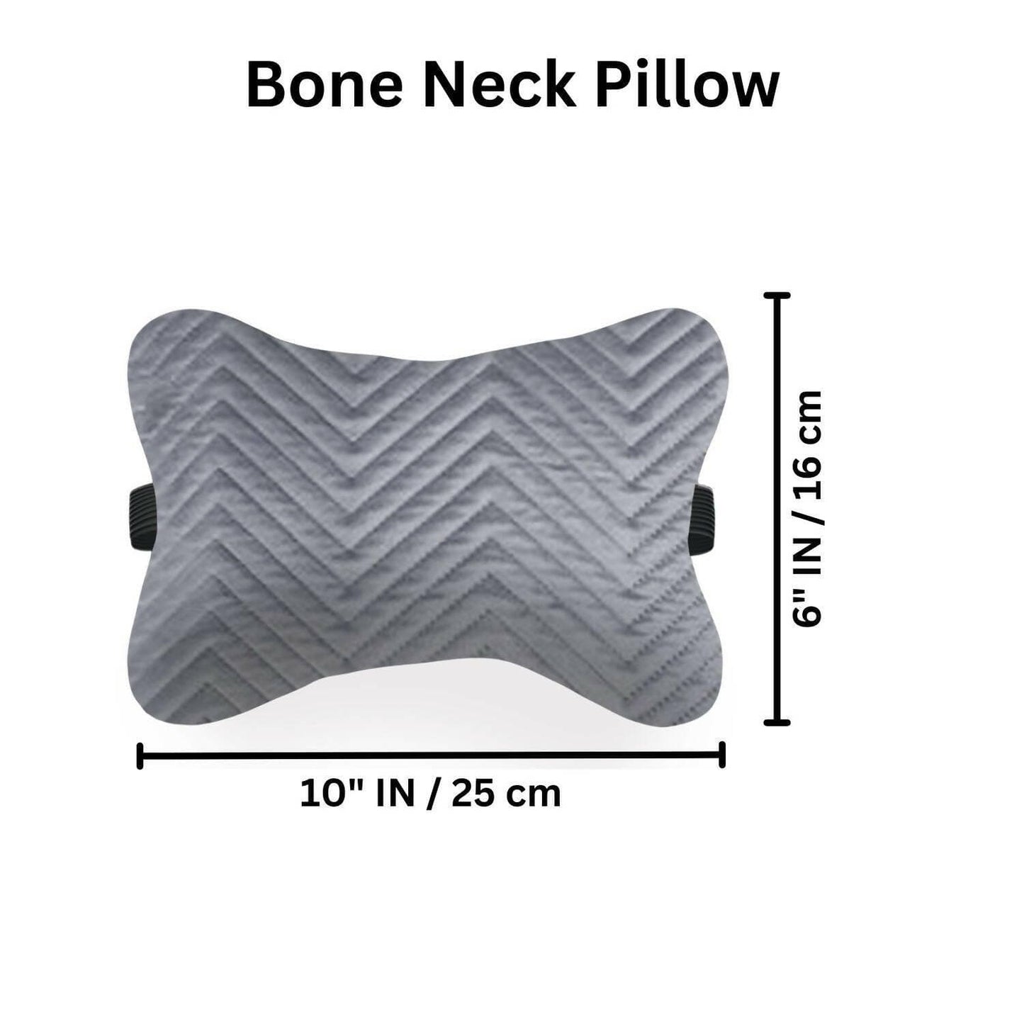 Car Cushion Pillows for Neck, Back and Seat Rest, Pack of 4, Quilted Grey Velvet Material, 2 PCs of Bone Neck Rest Size: 6x10 Inches, 2 Pcs of Car Cushion Size: 12x12 Inches by Lushomes - HalfPe