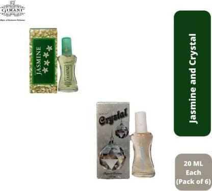 Gimani Jasmine(3pcs) and Crystal(3pcs) Perfume 20ml Each (Pack of 6) - HalfPe