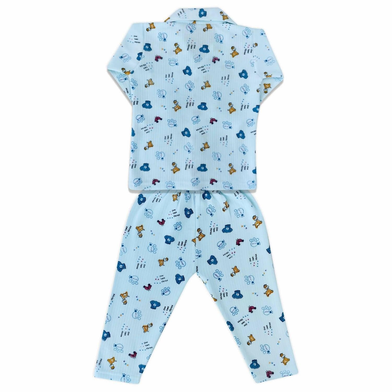 Kids and BEBS Baby Boy and Baby Girls Sleepwear Night Suit, Night Wear, Top & Pajama Set Full Sleeve with Pockets for Girls with Buttons (1 Years- 2 Years) - HalfPe