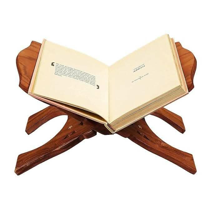 Santarms Wooden holy Bible Stand Foldable Book rehal for Reading - HalfPe