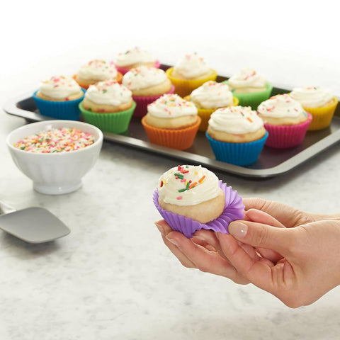 12 Pcs Reusable Silicone Baking Cup for Cupcake(MULTICOLOUR) - HalfPe