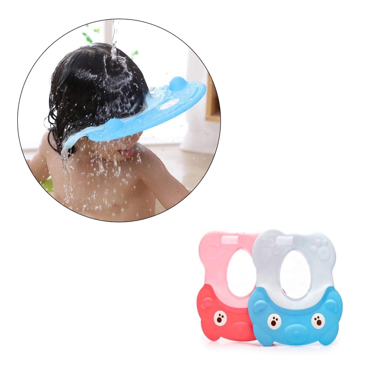 Safe-O-Kid 2 -Shampoo Hats/Caps For Kids, No Tears & Adjustable, Pack of 2, Blue - halfpeapp