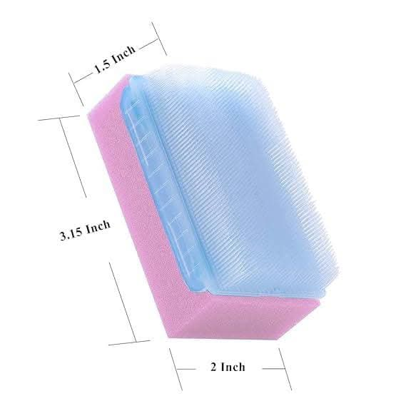 Safe O Kid Bathing Soft Foam Sponge Sensory Scrubber with Bristle Brush, Cradle Cap - Gentle on Cleaning Infant for Body, Hair, and Scalp, Pink - Pack of 1 - halfpeapp