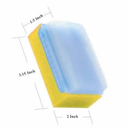 Safe O Kid Bathing Soft Foam Sponge Sensory Scrubber with Bristle Brush, Cradle Cap - Gentle on Cleaning Infant for Body, Hair, and Scalp, Yellow - Pack of 1 - halfpeapp