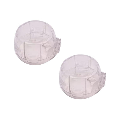 Safe-O-Kid Child Proof Stove Knob Covers Clear View Kitchen Stove Gas Knob Safety Covers Gas Range Switch Shield for Baby Toddler Safety Guard (Transparent), Pack of 2 - halfpeapp