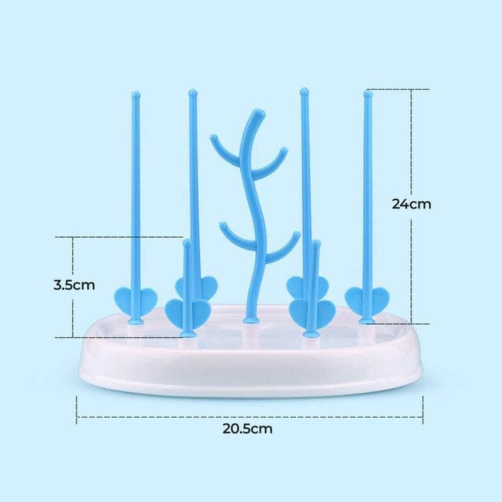 Safe-O-Kid Combo Electric Steam Sterilizer,6 Bottles simultaneously, Quick Cleaning in 8 Mins,for Baby Bottles with Bottle Drying Rack, Plastic Trees, Dustproof, Easy Sterilizer for Baby (Latest 2023 Model with 3 Years Comprehensive Warranty) - Blue - halfpeapp