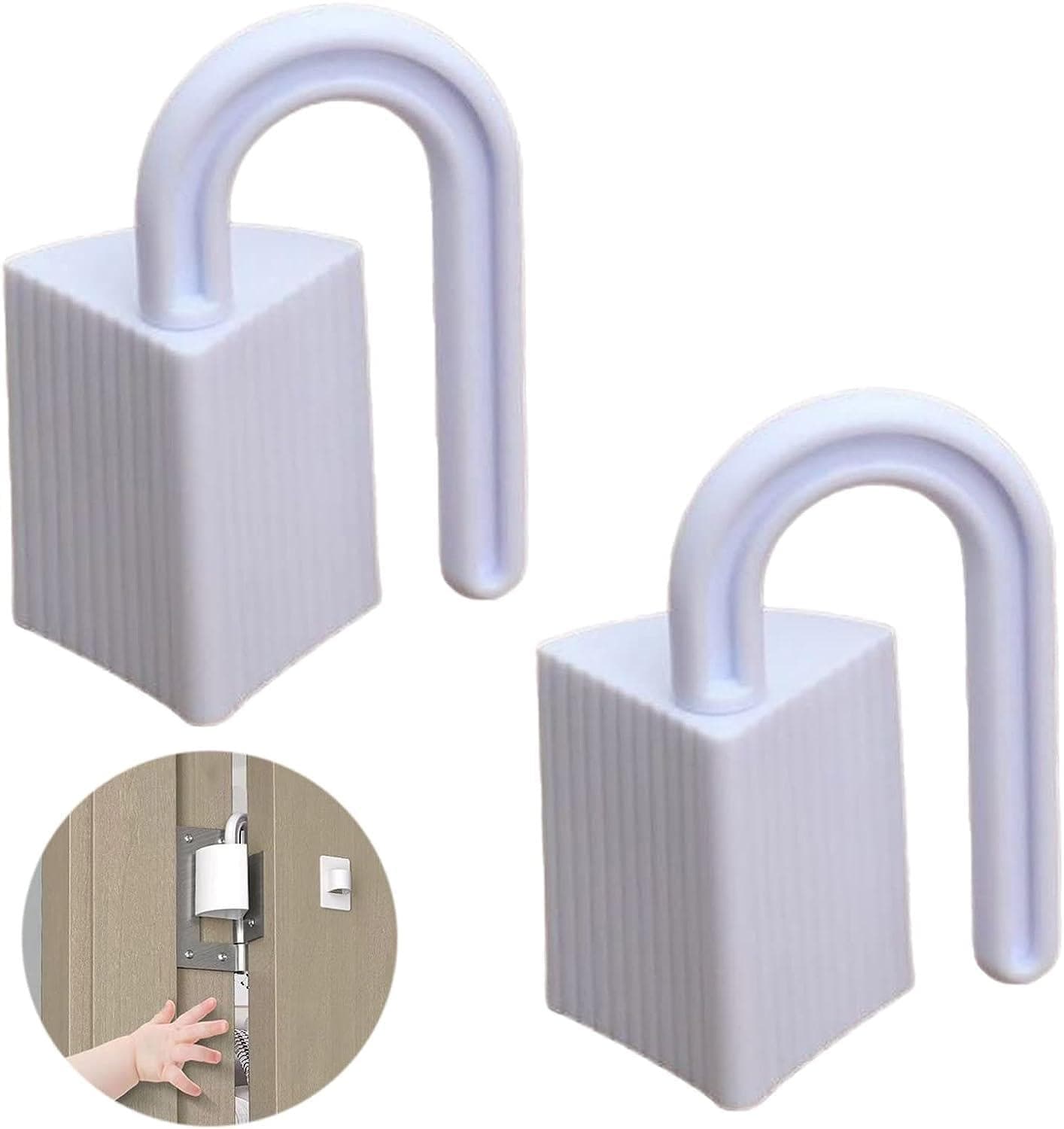 Safe-O-Kid Effective Finger Guard for Hinged Doors (Pack of 4, White) - halfpeapp