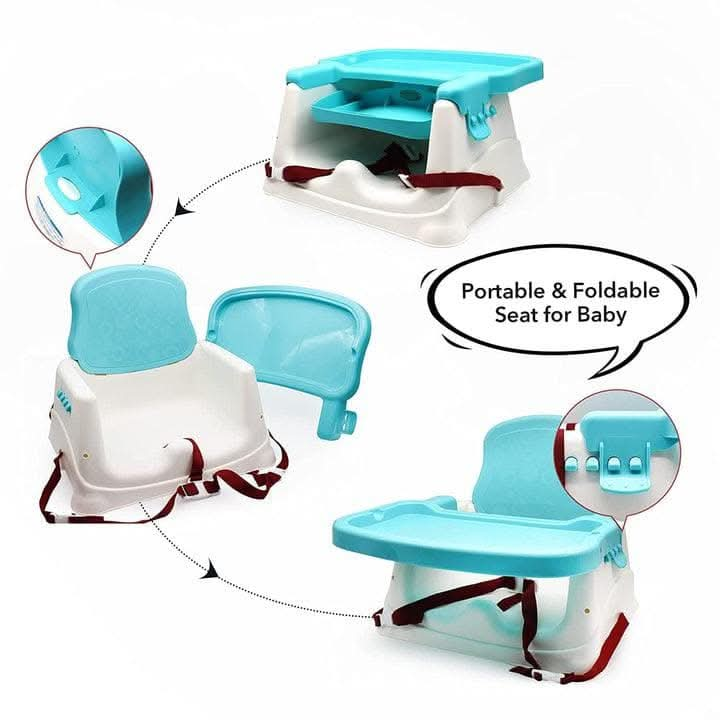 Safe O Kid Feeding Chair Baby Combo- 1 High Chair with Spoon Set, Convertible 4 in 1 Booster High Chair/Baby Booster Seat for 6 to 36 Months Baby, Max Weight Up to 15 Kgs Baby-Blue - halfpeapp