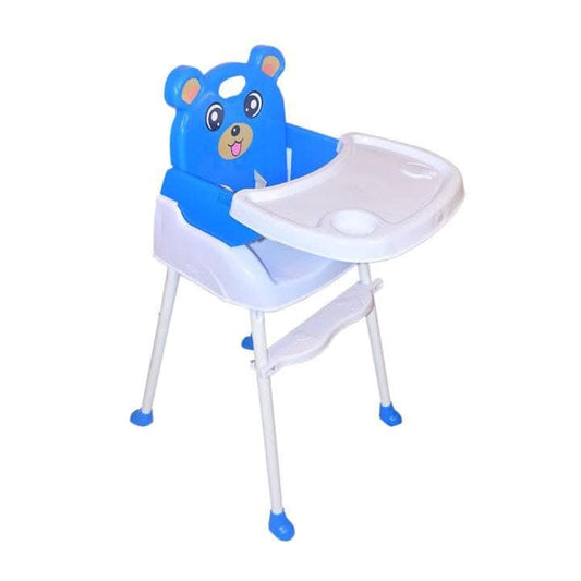 Safe-O-Kid Feeding High Chair Baby, Cute Cartoon Face Design Convertible 4 in 1 Baby Booster Chair with Adjustable Tray and Soft Cushion for 6 to 36 Months Baby, Weight Up to 15 Kgs- Blue - halfpeapp