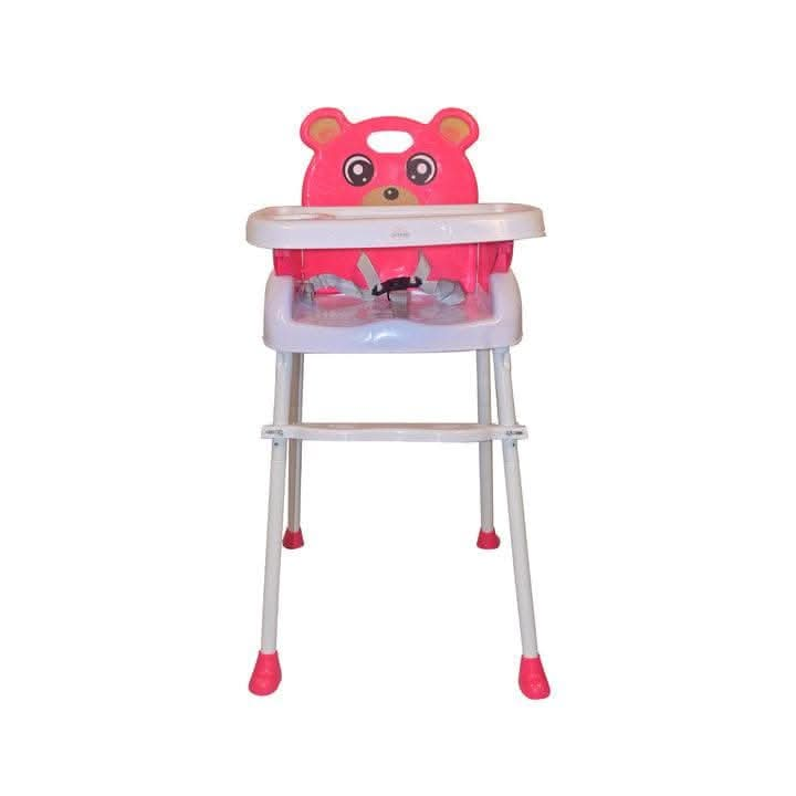 Safe-O-Kid Feeding High Chair Baby, Cute Cartoon Face Design Convertible 4 in 1 Baby Booster Chair with Adjustable Tray and Soft Cushion for 6 to 36 Months Baby, Weight Up to 15 Kgs- Red - halfpeapp