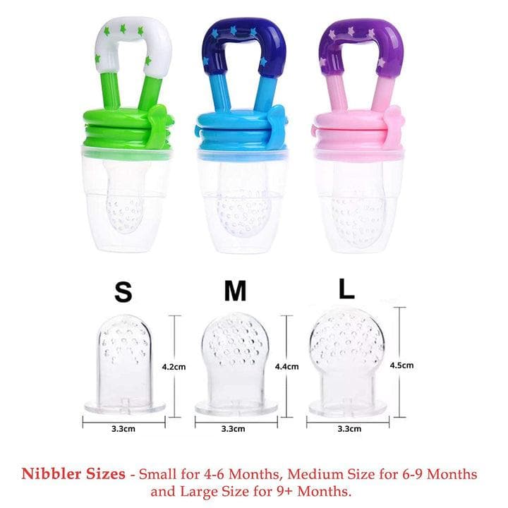 Safe-O-Kid- Pack of 1-BPA Free, Silicone Food/Fruit Nibbler, Soft Pacifier/Feeder for Baby- Pink - halfpeapp