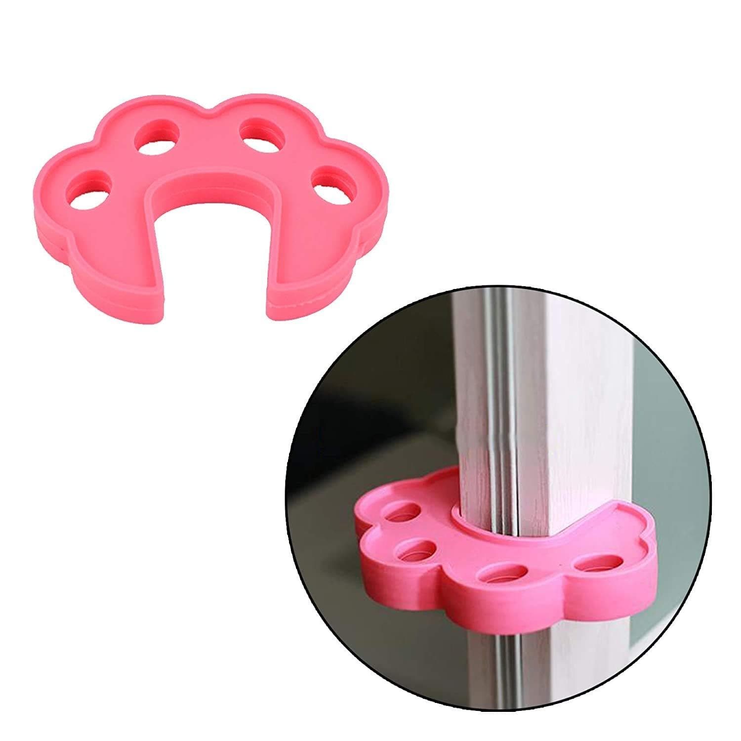 Safe-O-Kid- Pack of 2 Fit All Sleek Design Strong Silicone Door Stopper- Pink - halfpeapp