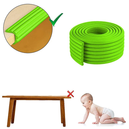 Safe-O-Kid (Set of 2), Soft Cushioned 6.4 Ft / 2 Mtr Multi Functional Edge Guards with Strong 3M Adhesive, Safety for Sharp Edges for Babies- Grass Green - halfpeapp