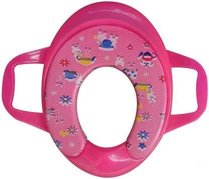 Safe-O-Kid Soft Cushioned Potty Seat Training with Easy Grip Handles for Baby, Pink, 4-36 Months - halfpeapp