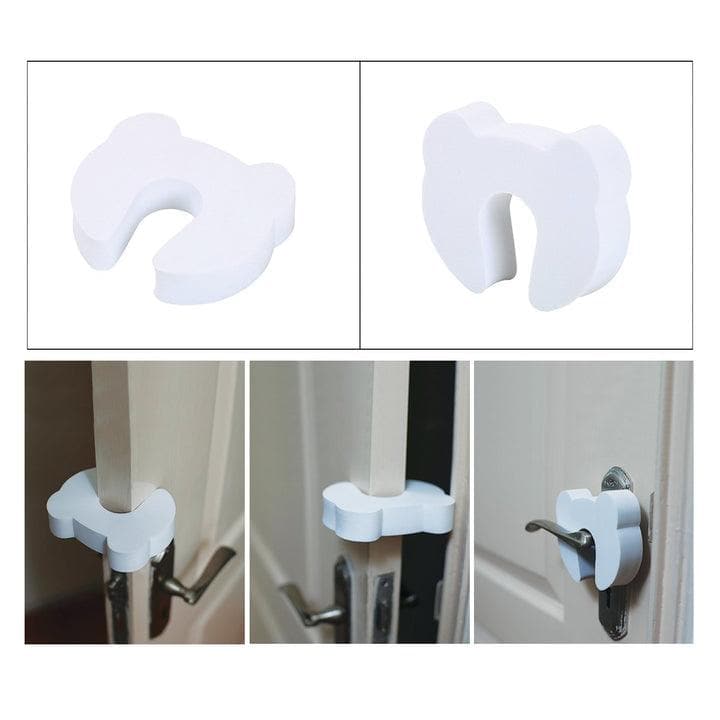 Safe-O-Kid Teddy Shaped Strong EVA Finger Pinch Door Guard (Fits All) - Pack of 4 - halfpeapp