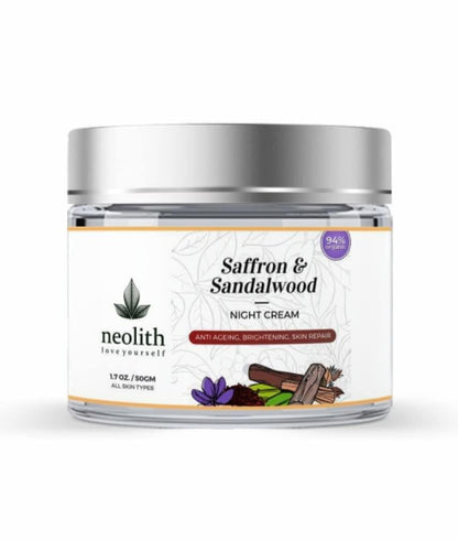 Saffron sandalwood night cream | NEOLITH - halfpeapp